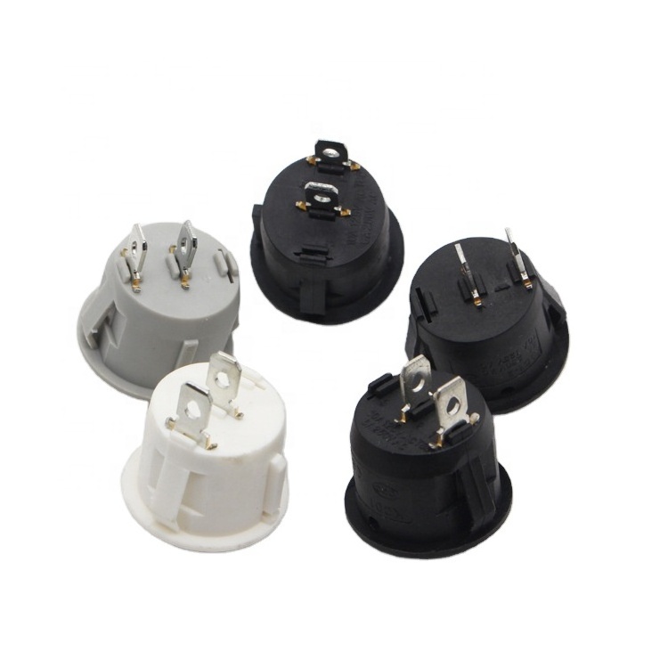 Mounting hole dia 20mm series switch with light 2 Pin on-off white Round Rocker Switch