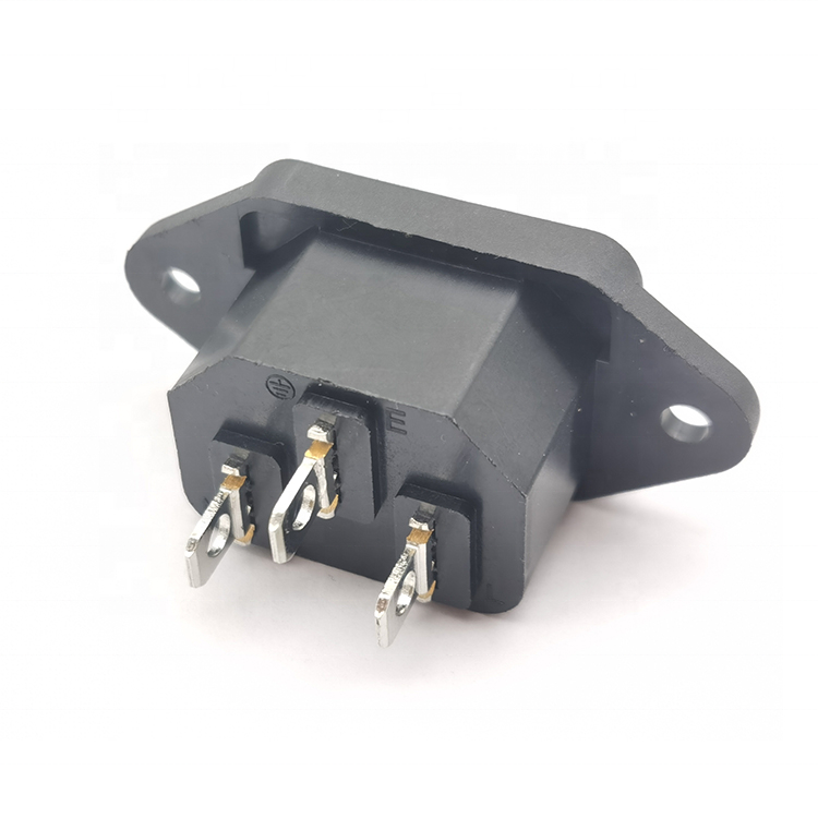 DB-14 3 Pin 10A 250V AC Panel Mount  Female Socket SMT straight right angle Electrical Jack AC Inlet Power Socket