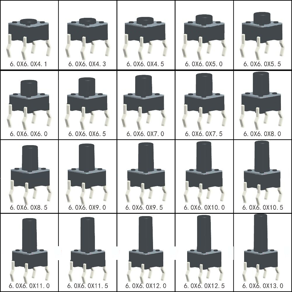 4Pin SMD/2Pin DIP tactile switch Panel PCB Momentary Tactile Tact Push Button Switch