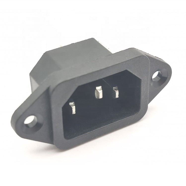 DB-14 3 Pin 10A 250V AC Panel Mount  Female Socket SMT straight right angle Electrical Jack AC Inlet Power Socket