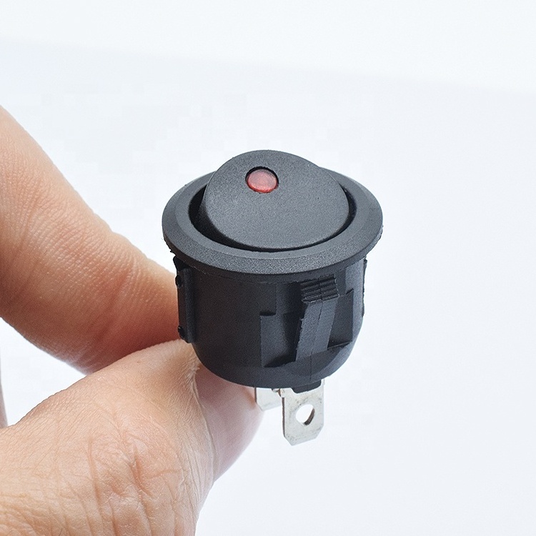 KCD1-105-3P 12v 250v on off rocker switch 3 pin with LED lamp illumination Round rocker switch