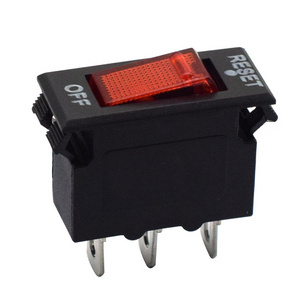 IM-002 circuit breakers 3PIN ON-OFF 10A Illuminated thermal red rocker overload protector switch with light