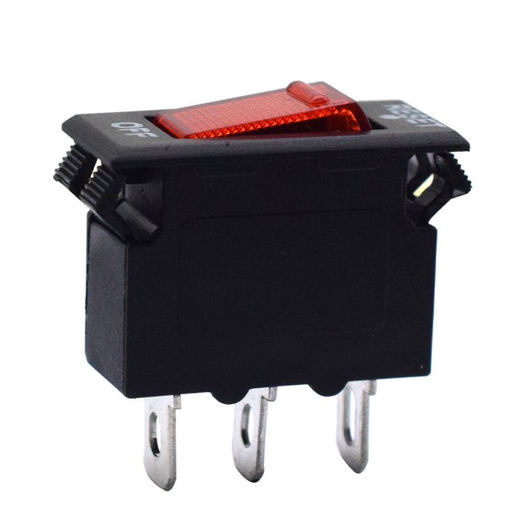 IM-002 circuit breakers 3PIN ON-OFF 10A Illuminated thermal red rocker overload protector switch with light