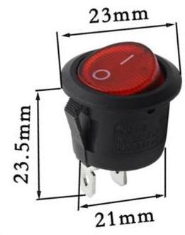 Mounting hole dia 20mm series switch with light 2 Pin on-off white Round Rocker Switch