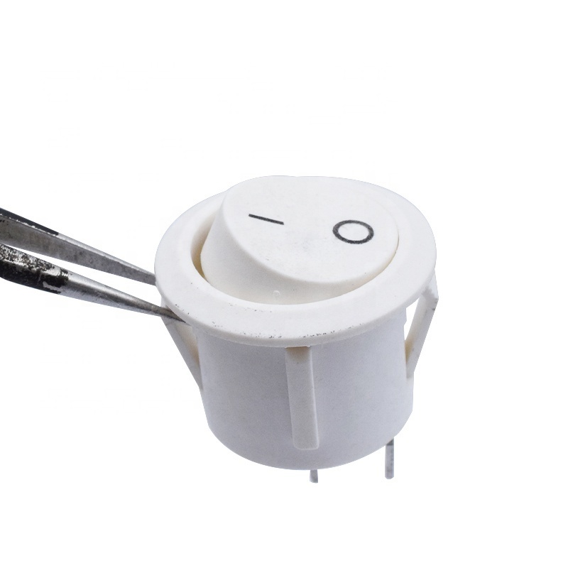 Mounting hole dia 20mm series switch with light 2 Pin on-off white Round Rocker Switch