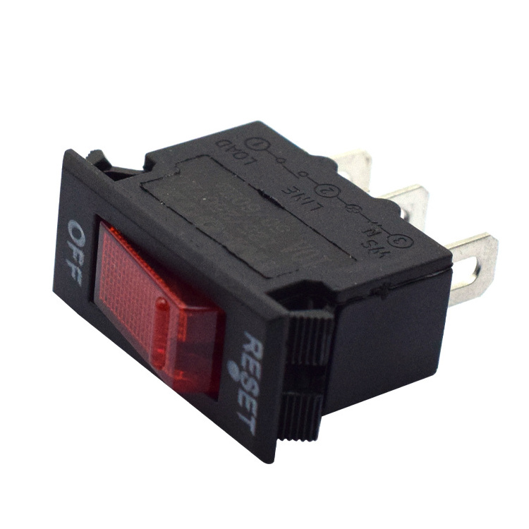 IM-002 circuit breakers 3PIN ON-OFF 10A Illuminated thermal red rocker overload protector switch with light