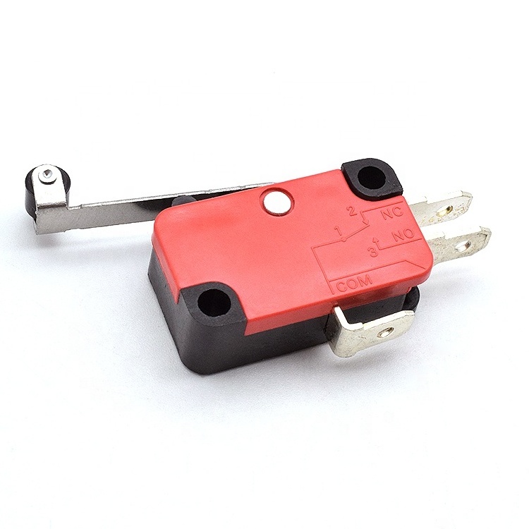 15A 250V Micro switch  detect switch SH9-2 black/red momentary switch with 2 pin and long handle