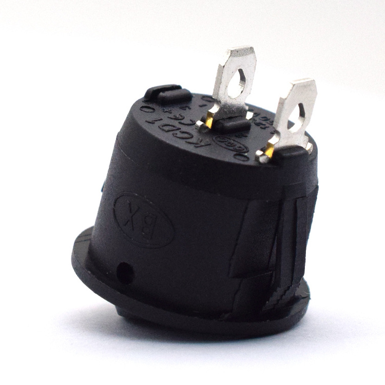 one-stop purchase ON/OFF 2 position KCD1-105 round rocker switch 2 pin  black support customization