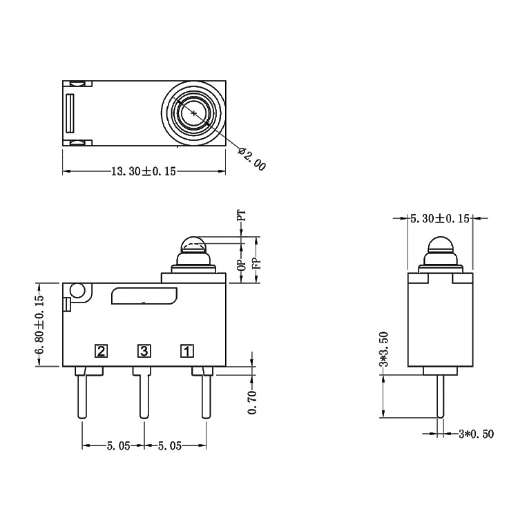 HOT SALE H3-D Home Appliance Floor Sweeper Safety Button Waterproof Micro Switch manufacturer