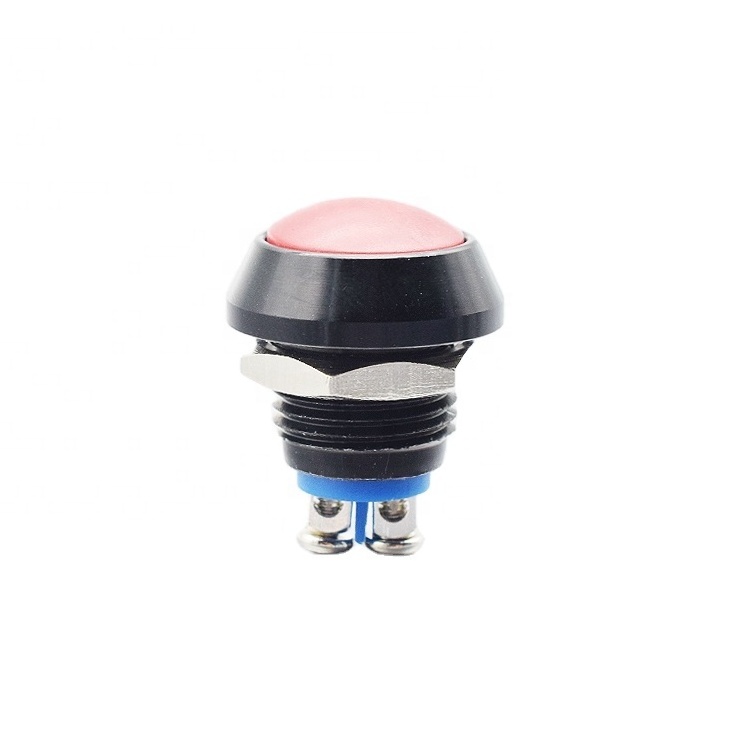 colorful plastic IP65 12 MM led switches round Momentary locked screw terminal pushbutton switch