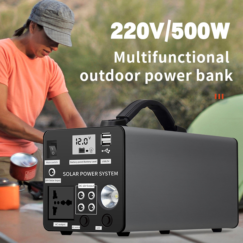 Portable power station power supply 1000W portable power supply with LED light solar generator