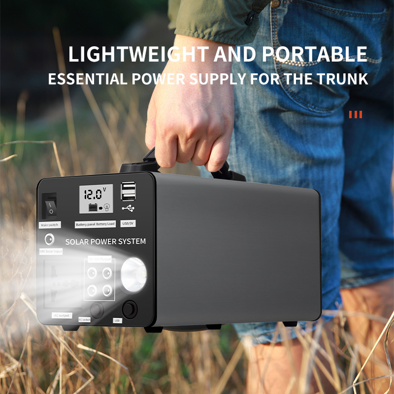 Portable power station power supply 1000W portable power supply with LED light solar generator