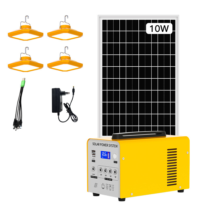 New Arrival Mini 12v Solar Kits Indoor Lighting System With DC Led Bulbs Radio TV & Fan Sound Portable Solar Generator