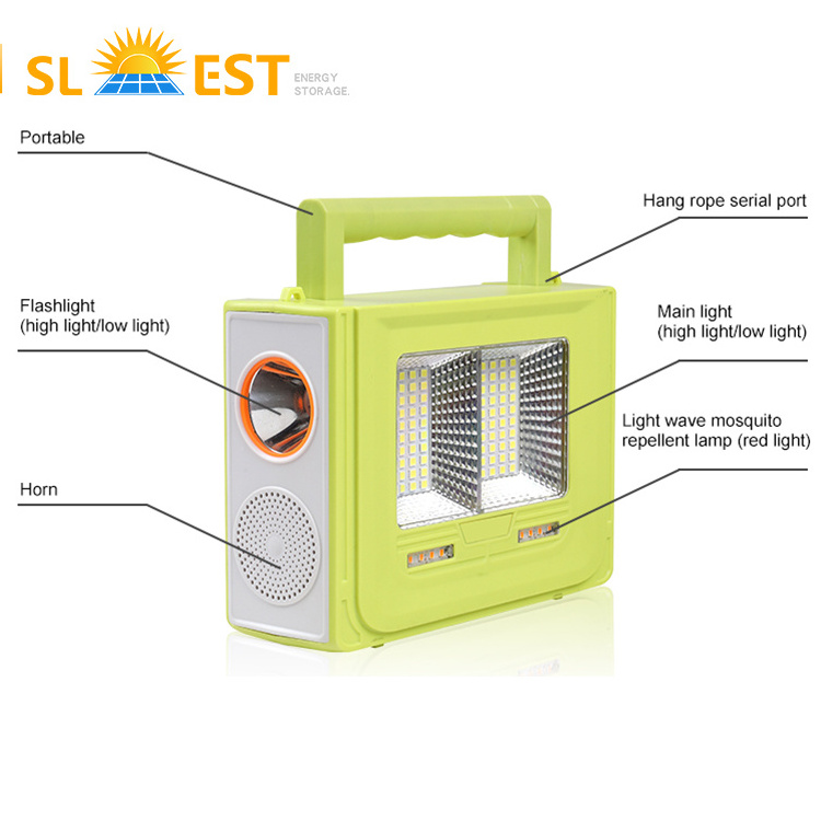 New Design Outdoor Portable Solar Power Station Power Bank Station Rechargeable Camping Lamp Solar Flash Light