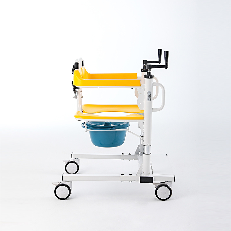 adjustable folding lightweight portable medical commode toilet move wheelchair patient lift transfer chair with wheel