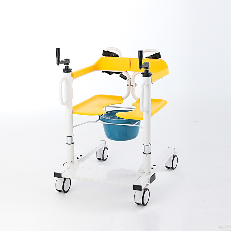 adjustable folding lightweight portable medical commode toilet move wheelchair patient lift transfer chair with wheel