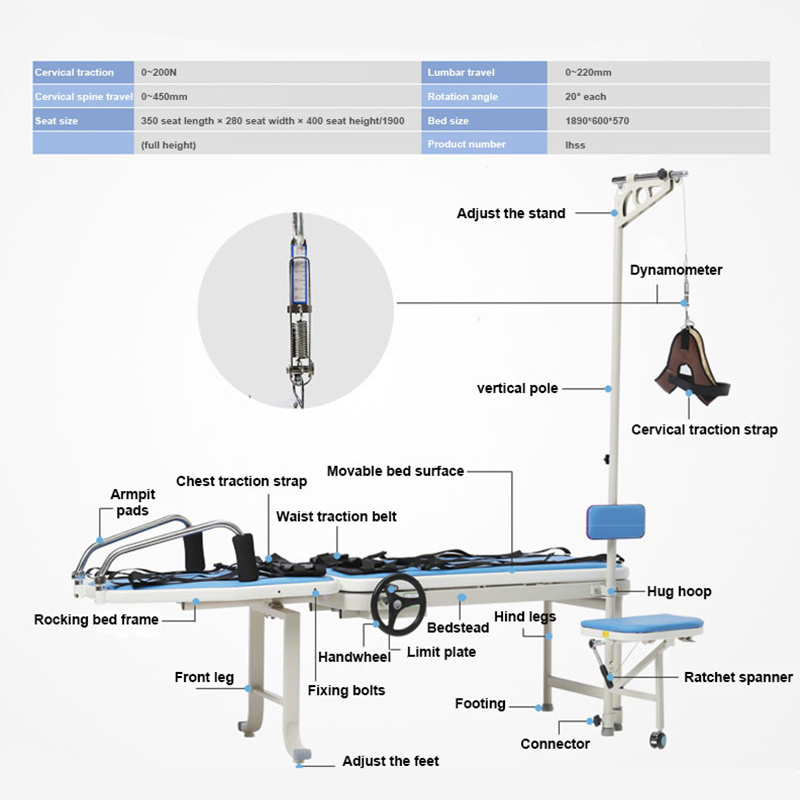 Medical Rehabilitation Equipment Spinal Lumbar Orthopedics Traction Bed For Physiotherapy