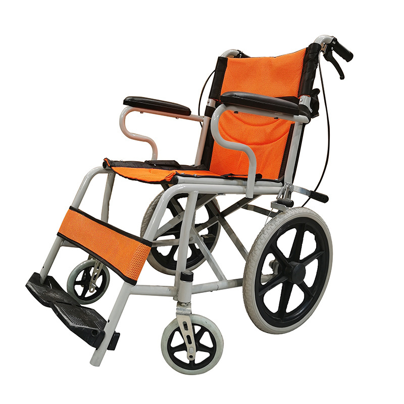 Factory High Quality Steel Wheelchair printed frame homecare chair wheel seat manual stainless steel wheelchair