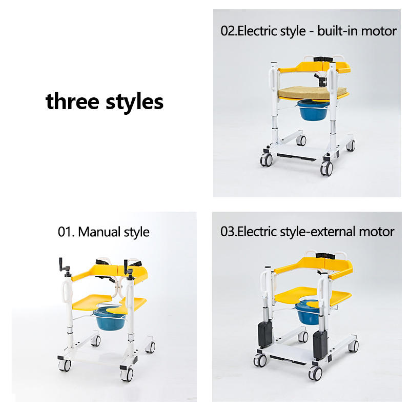 adjustable folding lightweight portable medical commode toilet move wheelchair patient lift transfer chair with wheel