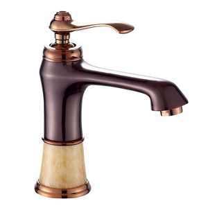 Modern Basin Faucet High Quality Brown Golden Color Vintage Body Copper Faucet Sink Bathroom Mixer Basin Brass Faucet