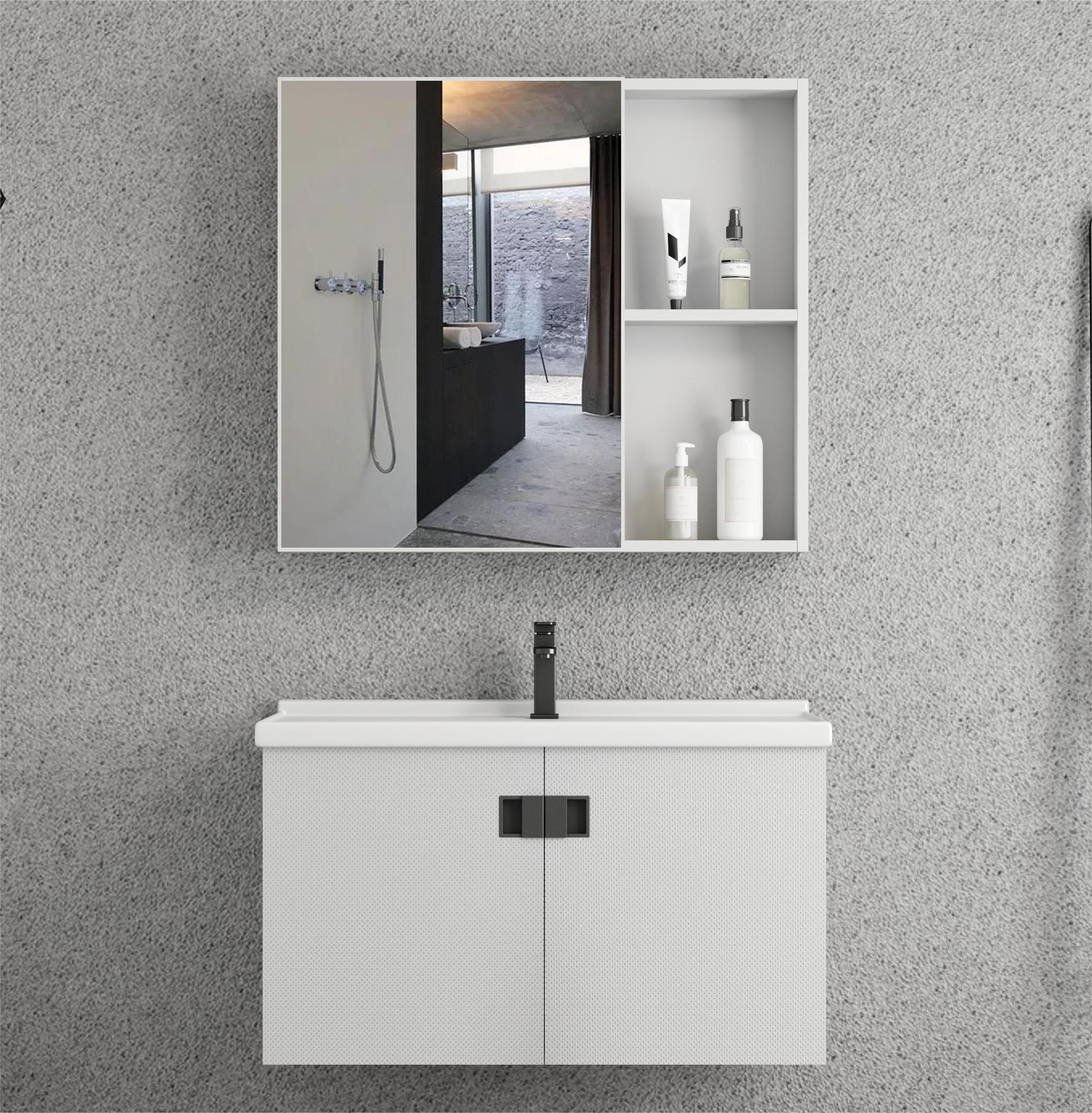 Modern bathroom furniture vanity cabinet with storage mirror and ceramic basin bathroom cabinets and  vanities