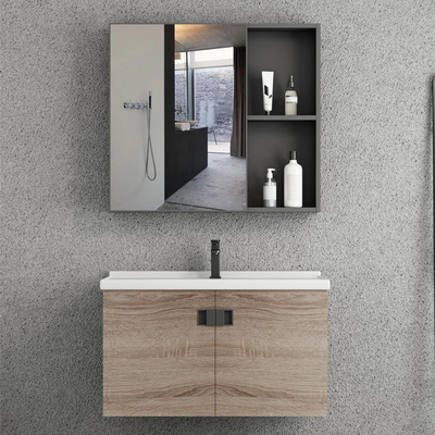 Modern bathroom furniture vanity cabinet with storage mirror and ceramic basin bathroom cabinets and  vanities