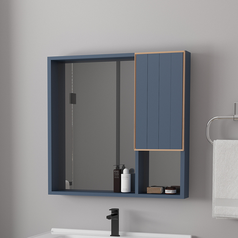 New luxury bathroom furniture cabinet with mirror cabinet wall corner hanging vanities with pvc membrane 800mm bathroom cabinet