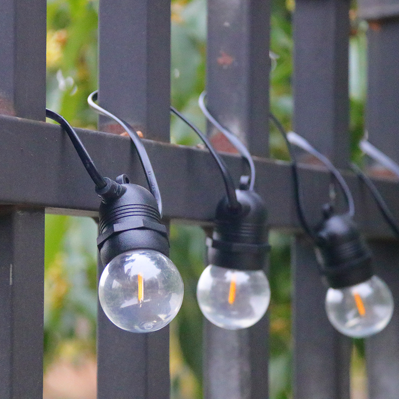 Suspended Sockets With S14 ST38 LED Edison Bulb Patio Festoon Belt Outdoor String Light For Garden Party Bistro