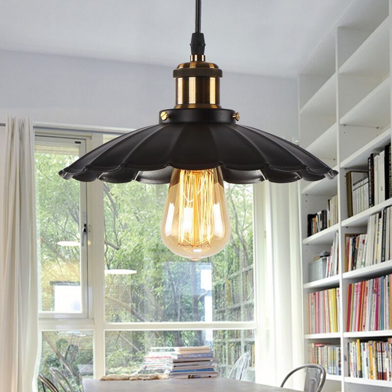 Umbrella industrial scalloped pendant lamp for Warehouse Restaurant Bar Counter Bookstore Bedroom Hallway Home Decoration