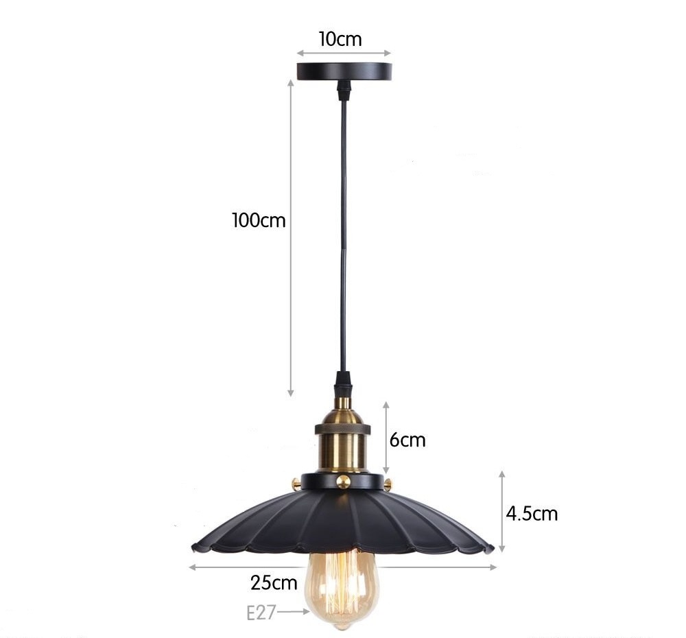 Umbrella industrial scalloped pendant lamp for Warehouse Restaurant Bar Counter Bookstore Bedroom Hallway Home Decoration