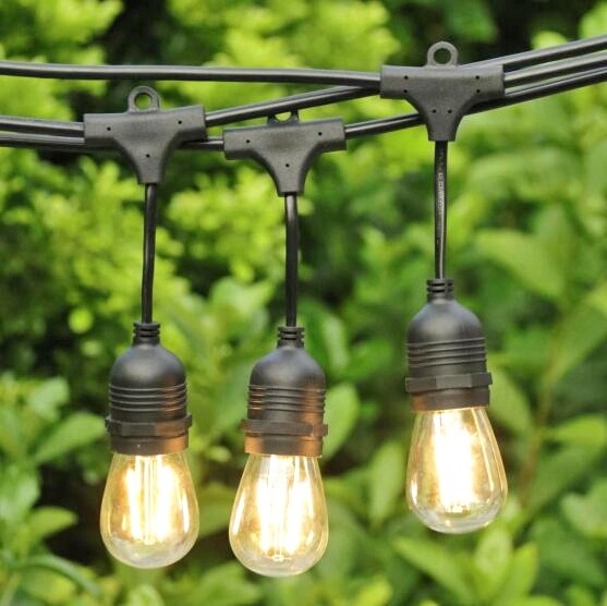 Supplier e27 48ft S14 A60 20m 100m Festoon Light Solar Holiday Garden Patio Cafe Decorative Waterproof Outdoor LED String Light