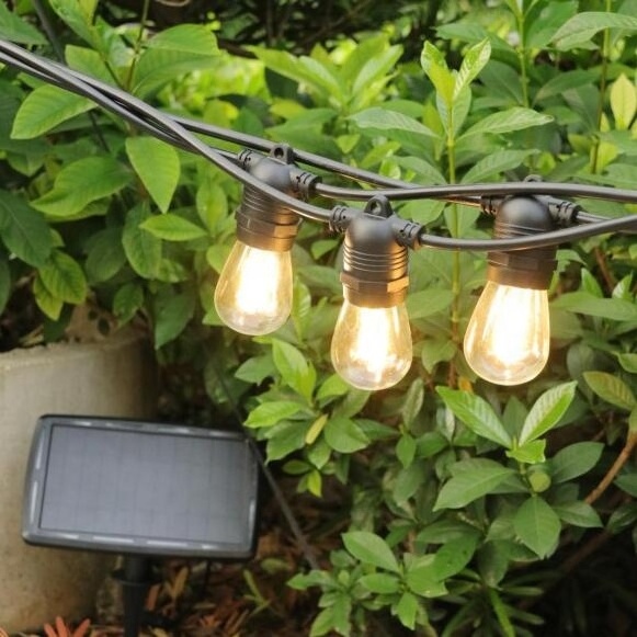 Solar Waterproof Shatterproof Hanging Edison Bulbs S14 E27 Backyard Patio Cafe Garden Solar Powered led Outdoor String Lights