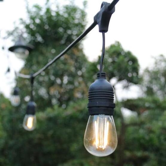 Outdoor LED lighting Wiring E27 Waterproof Lamp String Copper Core Hanging Lamp String Wire Bulb String Lights