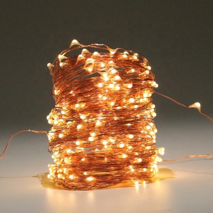 Twinkle mini Warm Christmas Decor Firefly Solar Battery Remote 5m 10m 100m 100 LED Micro Silver Copper Wire String Fairy Light