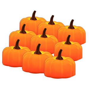 CR2032 Mini Plastic Orange halloween decoration pumpkin tea light for home party holiday decor