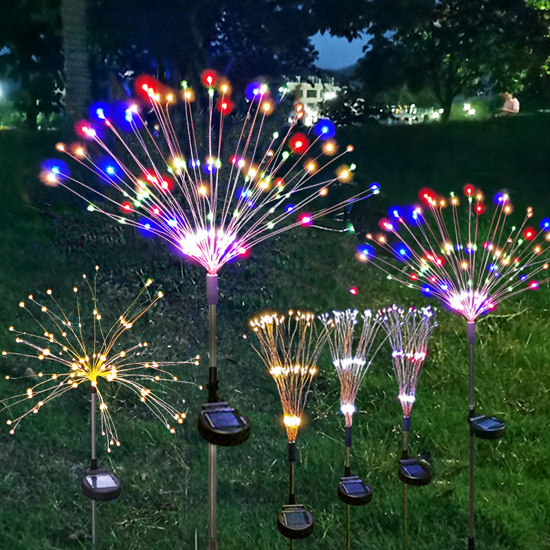 Solar LED Firework Fairy Lights Outdoor Garden Decoration Lawn Pathway Lights For Patio Yard Party Christmas Wedding Decor