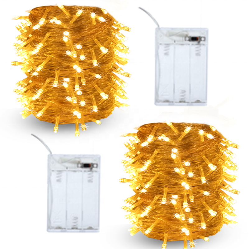 Holiday lighting outdoor Xmas battery plug pvc led flashing waterproof fairy string lights for decoration garden party cafe bar