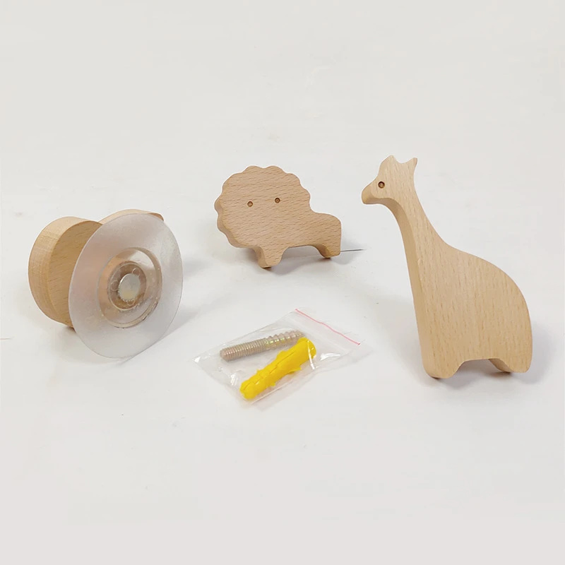 Ready to Ship Eco-Friendly Wooden Children Animal Wall Hook Kids Room Children Room Decor Coat Hook Solid Wood Hook Hanger