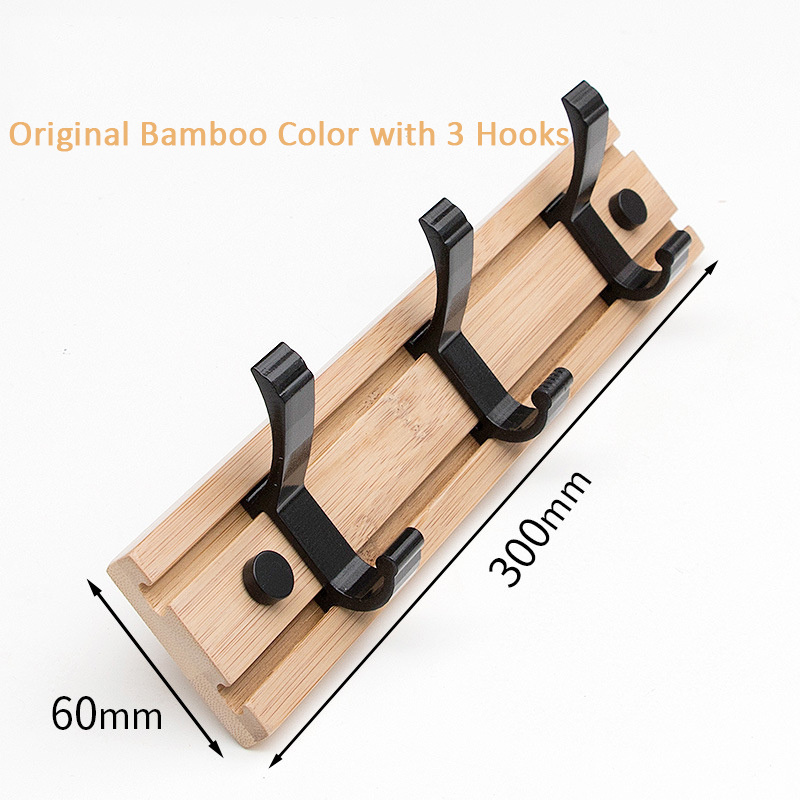 Clothes Robe Towel Hanger Hat Bag Movable Hooks New Arrival Luxury Bamboo Wall Metal Hanger Hooks