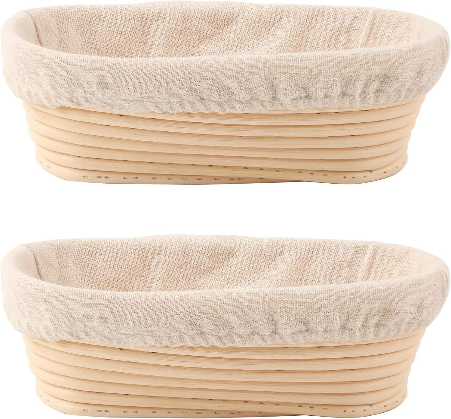 Natural Rattan Benneton 9/10 inch Round Oval Banneton Bread Proofing Basket Kit with Accessories Fermentation Baskets