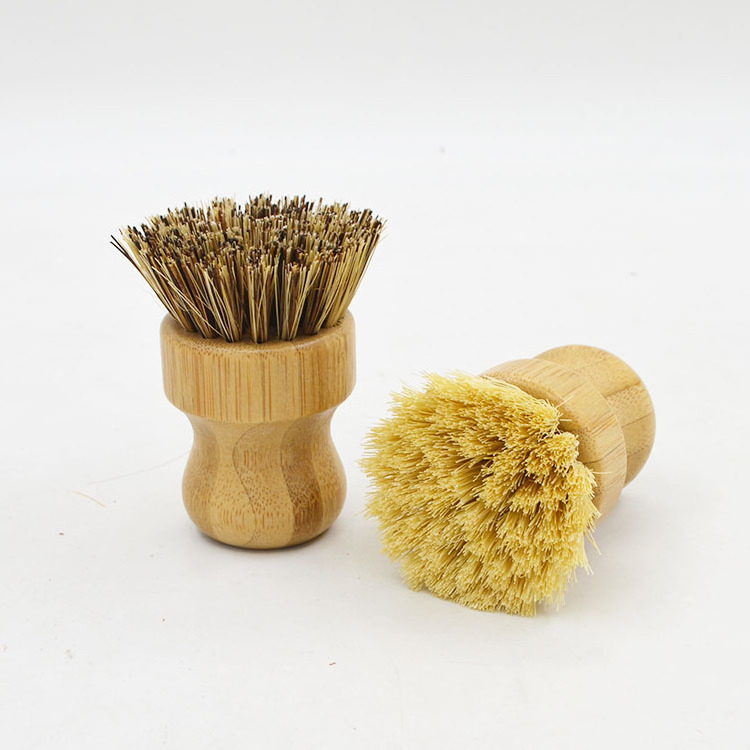 New Bamboo Products 100% Zero Plastic Eco Friendly Kitchen Dish Washing Brush Cleaning Brush Round