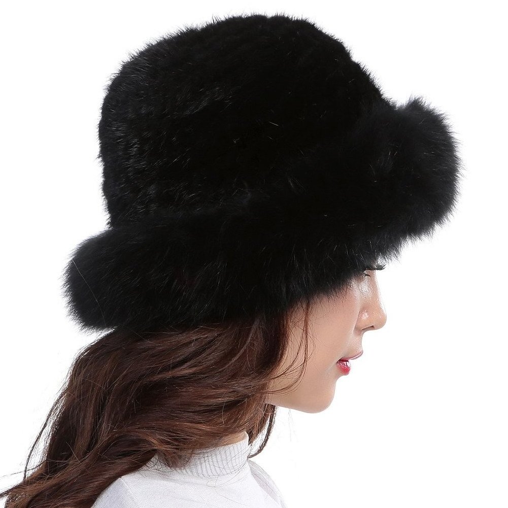 Hot Sale Hat Trendy Fashion Winter Fox Fur Mink Fisherman Suede winter Plush Hats Warm fur Bucket Hat for women