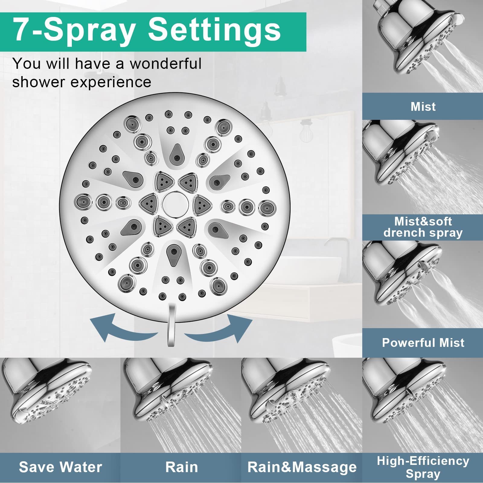 multi function shower head with filter  hair salon shower head