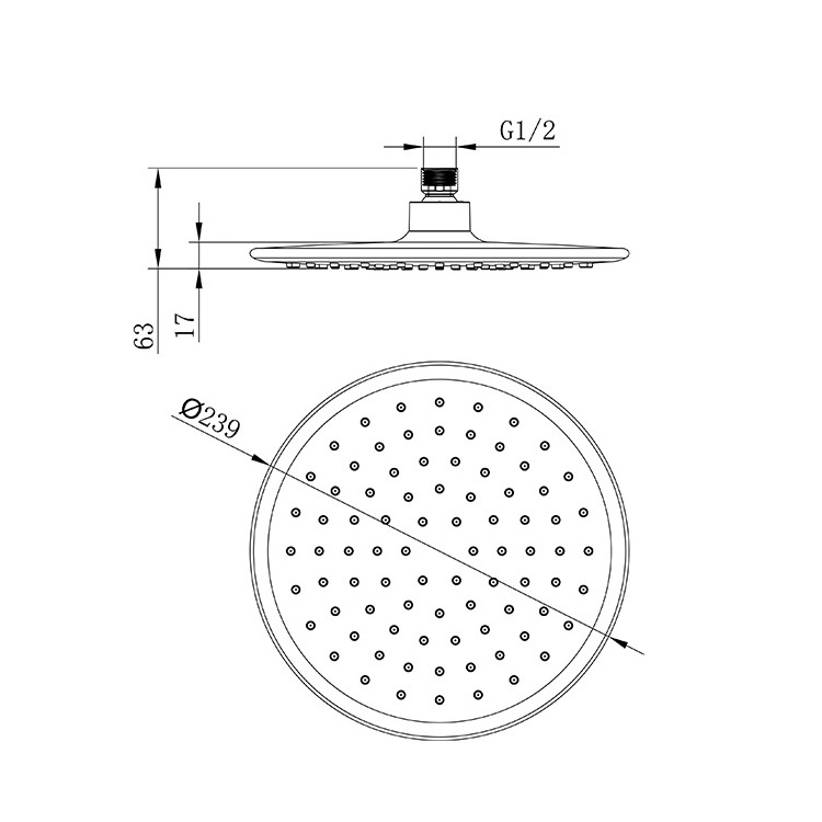 Rainshower water saving rainfall 9 inch round matte automatic ceiling rain shower head