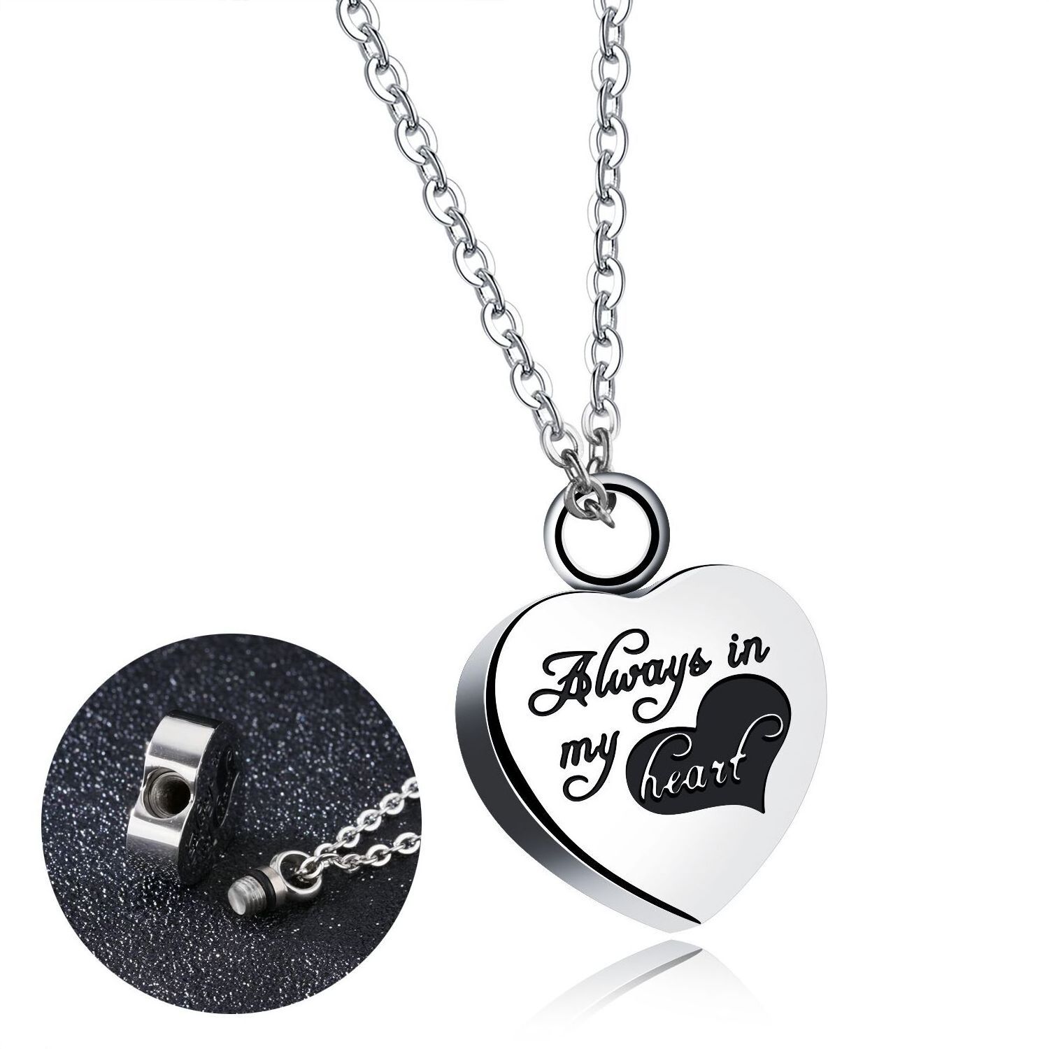 Personality New Animal Love Shape Pet Ashes Pendant Always In My Heart Urn Necklace