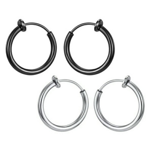 Retractable Clip On Earrings Non Piercing Fake Ear Ring Hoop for Women Men Without Ear Holes Cartilage Clip Cuff