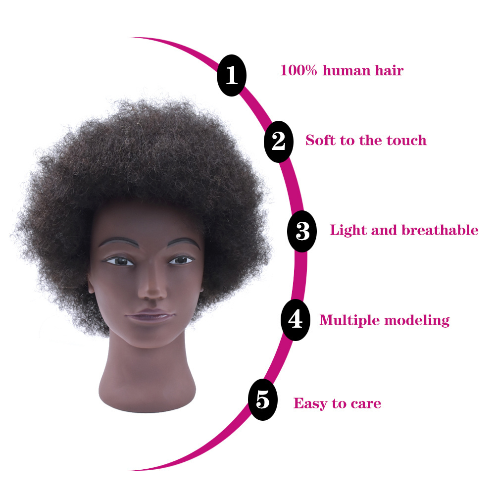 in stock wholesale black natural real afro 100% human hair mannequin head training head hairstyling mannequin head for braids