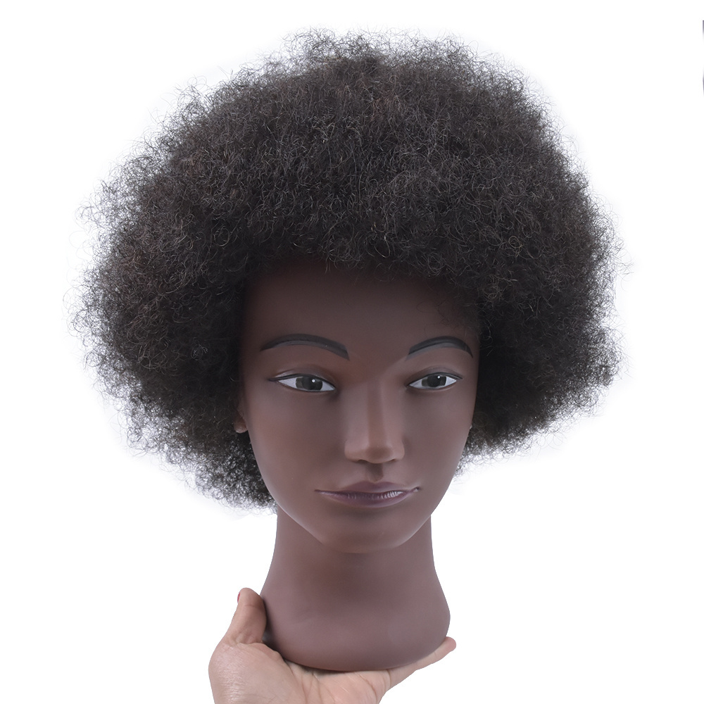 in stock wholesale black natural real afro 100% human hair mannequin head training head hairstyling mannequin head for braids