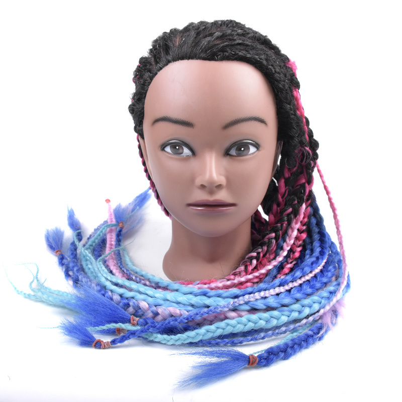 Cheap Cosmetology 100% Human hair African American Salon Practice Hairdresser braiding afro Training Mannequin dummy doll Head