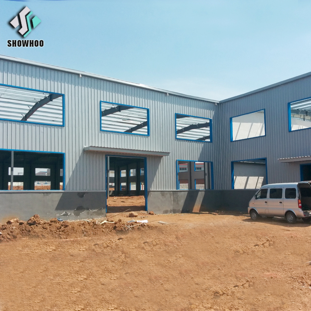 Metal industrial construction building Steel Structure Framed Commercial Office Building pre fabricated warehouse